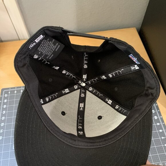 New Era Hat Adult Las Vegas Raiders 9Fifty Snapback White Letters Script Cap - Picture 8 of 9